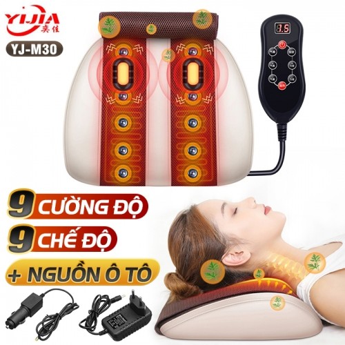 Máy (đệm, gối) massage cổ vai gáy, lưng đa năng YIJIA YJ-M3 - Rung và nhiệt nóng